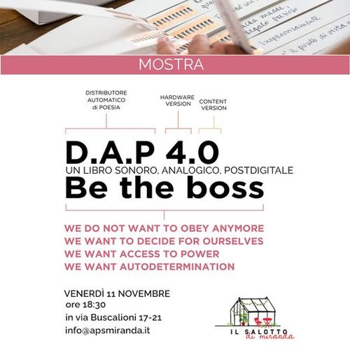 D.A.P. 4.0 - Be the Boss - un libro sonoro, analogico, postdigitale