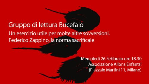 Gruppo di lettura ansitspecista Bucefalo. Un esercizio utile per molte altre sovversioni. Federico Zappino, la norma sacrificale